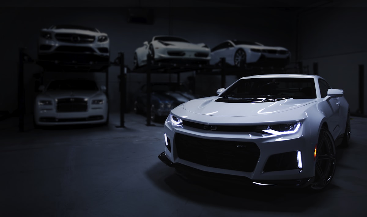 Vehicles in showroom